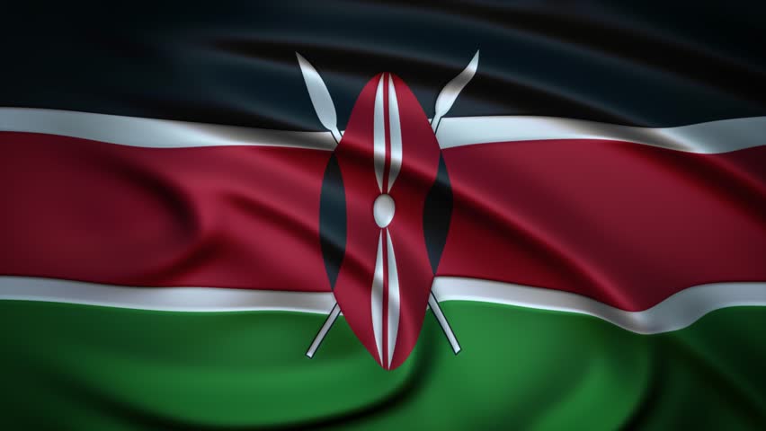 Seamless Loop Waving Silky Country Flag Kenya