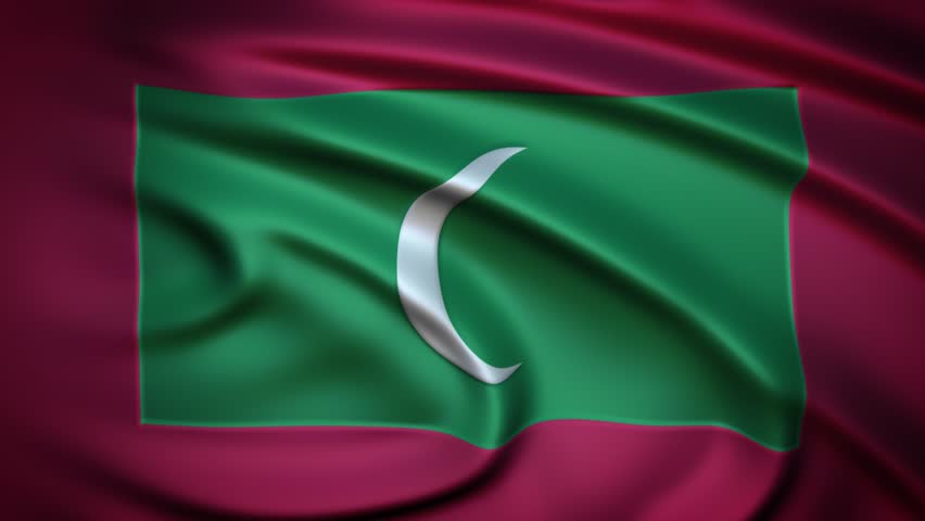 Seamless Loop Waving Silky Country Flag Maldives