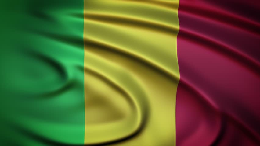 Seamless Loop Waving Silky Country Flag Mali