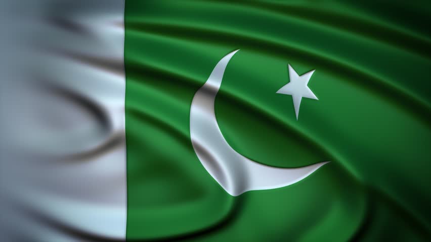 Seamless Loop Waving Silky Country Flag Pakistan