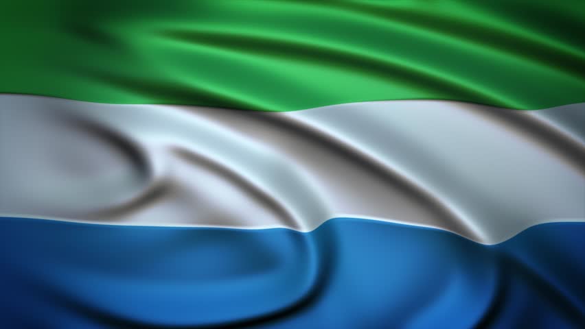 Seamless Loop Waving Silky Country Flag Sierra Leone