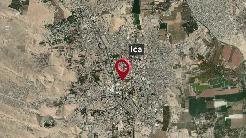 Ica City Map Zoom (Peru) from Space to Earth