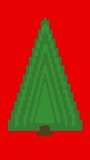 Pixel Art Christmas Tree Growth on Bright Red Background. Vertical video showcasing a green Pixelated Green Christmas Tree growing for festive Christmas and New Year greeting cards - Powered by Shutterstock - Get 15% off with code: PIKWIZARD15
