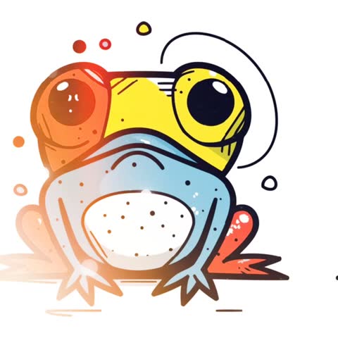 Cute Green Frog Vector Animation
