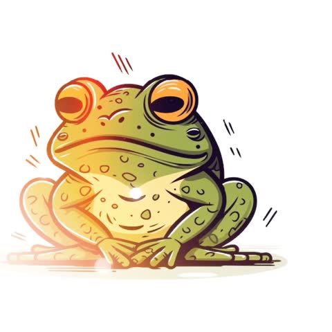 Cute Green Frog Vector Animation