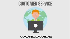 A young man who is a call center worker, is working on a laptop in her office. Online consultation, customer service, and online help concepts. HD Resolution, Loopable. - Powered by Shutterstock - Get 15% off with code: PIKWIZARD15