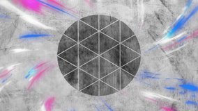 Animation of neon light trails over distressed grey background. Global digital interface, communication, computing and data processing concept digitally generated video. - Powered by Shutterstock - Get 15% off with code: PIKWIZARD15