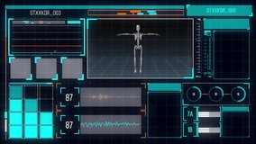 Animation of human skeleton and digital data processing over screens. Global science, connections, computing and data processing concept digitally generated video. - Powered by Shutterstock - Get 15% off with code: PIKWIZARD15
