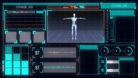 Animation of human skeleton and digital data processing over screens. Global science, connections, computing and data processing concept digitally generated video. - Powered by Shutterstock - Get 15% off with code: PIKWIZARD15