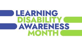 Learning Disability Awareness Month colorful motion graphics seamless loopable text animation on white or black background great for awareness about learning disability awareness month in October - Powered by Shutterstock - Get 15% off with code: PIKWIZARD15