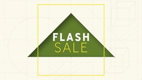 Animation of flash sale text over pattern background. Sales, retail, shopping, digital interface, communication, computing and data processing concept digitally generated video. - Powered by Shutterstock - Get 15% off with code: PIKWIZARD15