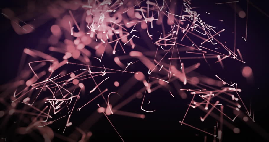 Animation of white shapes moving on black background. Social media and digital interface concept digitally generated video.