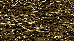 Shiny metallic golden ribbons flowing gently. Gold filigree effect. Looping HD elegant luxury background - Powered by Shutterstock - Get 15% off with code: PIKWIZARD15