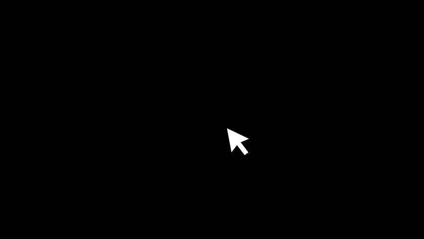 Computer mouse click pointer cursor arrow animation. Mouse cursor arrow. Cursor icon. Motion graphic. 4K animation. Transparent background with alpha channel