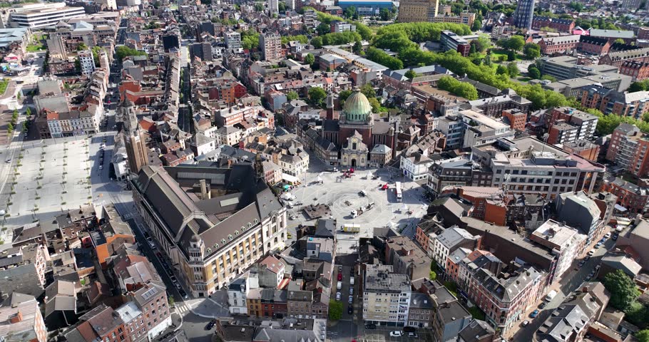 Charleroi, Place Charles II, Belgium, city, town, square. City overview