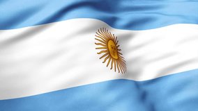 Close up view of Argentina flag video waving in wind. Realistic flag background, fabric textured, perfect loop, official colors, 4K video - Powered by Shutterstock - Get 15% off with code: PIKWIZARD15
