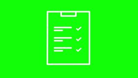 Check board icon animation. Notepad icon animation. Green screen background (Chroma key) - Powered by Shutterstock - Get 15% off with code: PIKWIZARD15