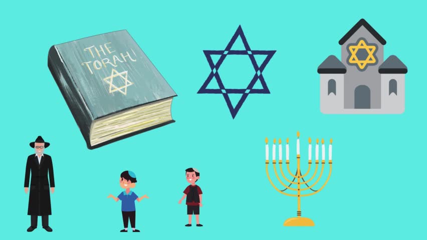 Jew, Jewish, Judaism religious  animation video
