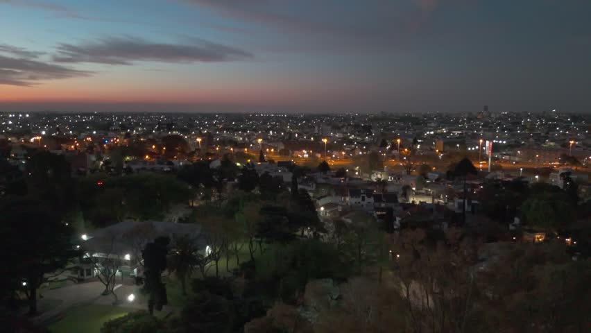 Sunset in Buenos Aires from the sky