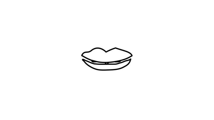 Oral cavity animated icon in line style 