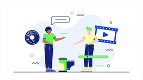 Creative animation of people discussing digital media illustration animated video - Powered by Shutterstock - Get 15% off with code: PIKWIZARD15