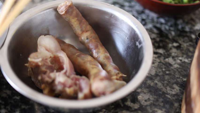 Chinese Sichuan-style bacon sausage food