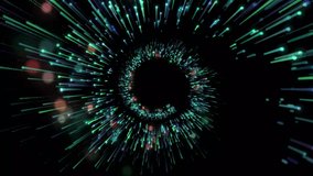 Technicolor helix background. Magical particles ring. Abstract background. Light streak, dot wave. Helix spiral with tunnel effect. Futuristic concept. Vertical video - Powered by Shutterstock - Get 15% off with code: PIKWIZARD15