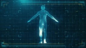 Rotating Digital Human Anatomy with AI and Grid in Futuristic Medical Technology Background - Powered by Shutterstock - Get 15% off with code: PIKWIZARD15