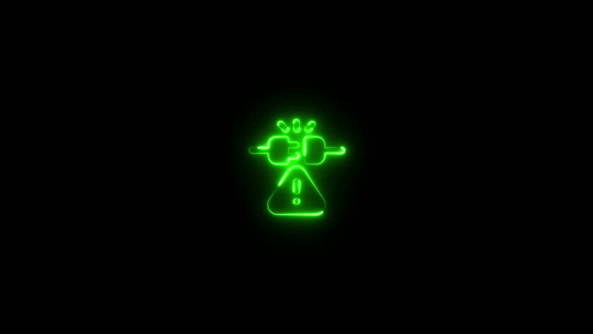 saber line USB charging plug icon this danger, plug cable animation background