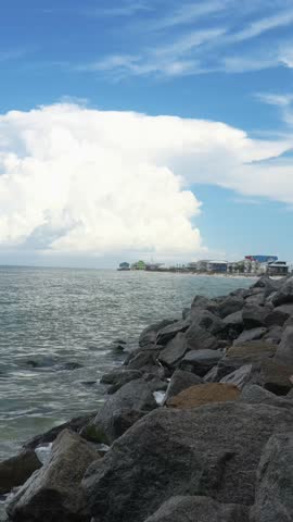 Ocean Waves on Rocks in Cape San Blas Florida 