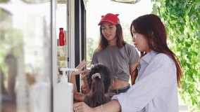 The lesbian couple and their daughter wait at a park stall to buy ice cream. The excitement and joy of picking their favorite flavors bring smiles all around - Powered by Shutterstock - Get 15% off with code: PIKWIZARD15