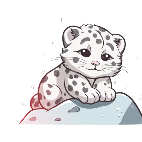 Snow Leopard Vector Graphic Animation