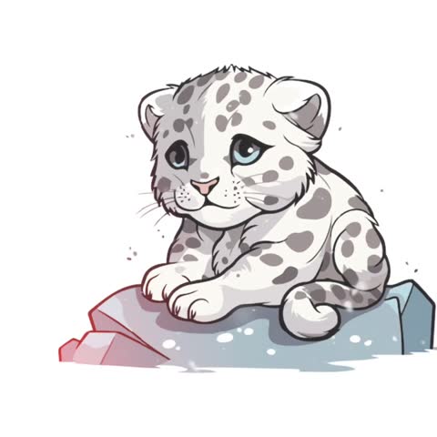 Snow Leopard Vector Graphic Animation