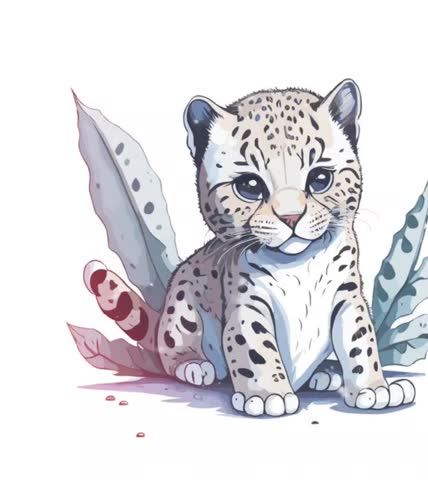Snow Leopard Vector Graphic Animation