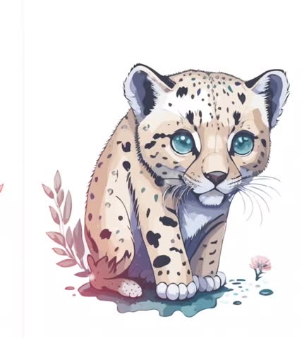 Snow Leopard Vector Graphic Animation