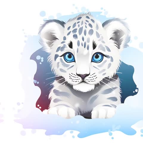 Snow Leopard Vector Graphic Animation