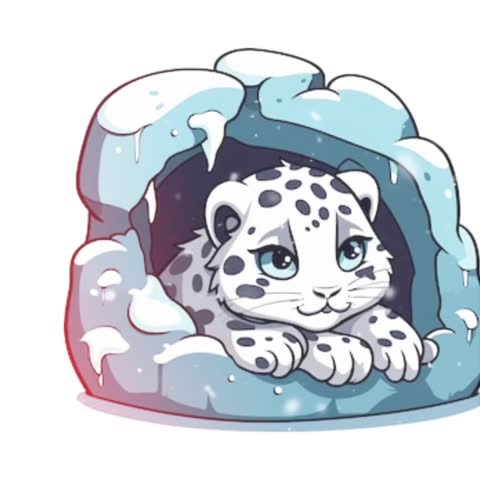 Snow Leopard Vector Graphic Animation