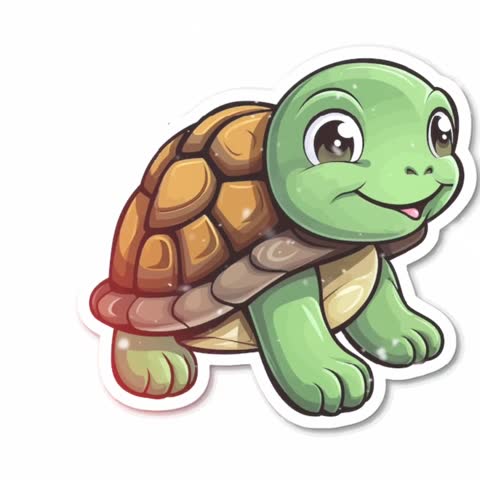 Cute Turtle Vector Graphic Animation