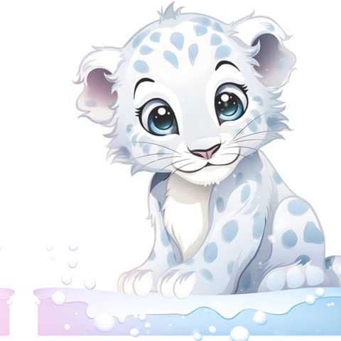 Snow Leopard Vector Graphic Animation