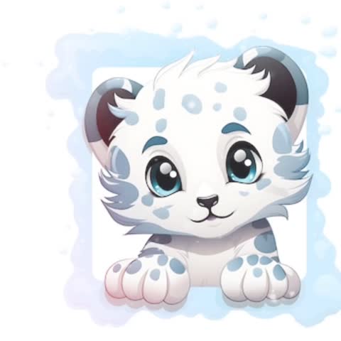 Snow Leopard Vector Graphic Animation
