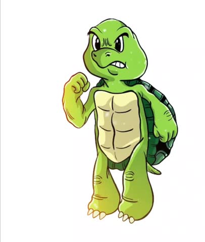 Cute Turtle Vector Graphic Animation