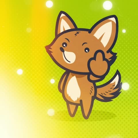 Cute Fox Vector Graphic Animation