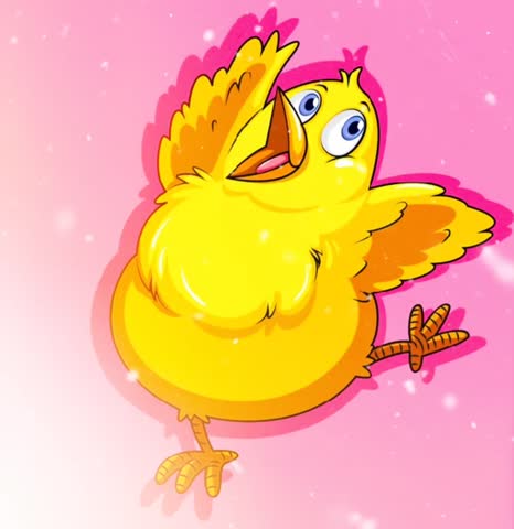 Cute Yellow Bird Vector Animation
