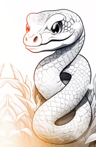 White Cobra Vector Graphic Animation