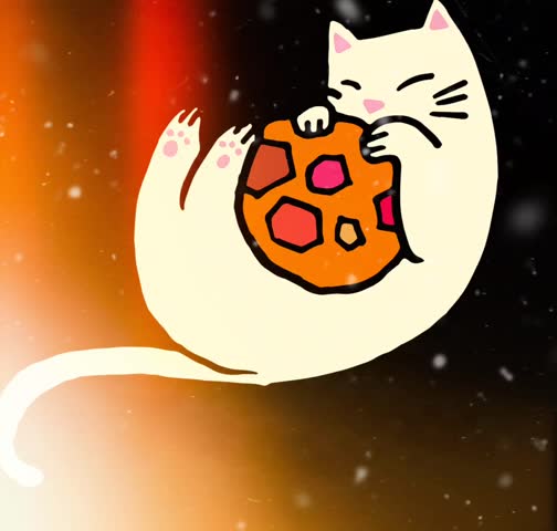Closeup Cute Cat Vector Animation Graphic