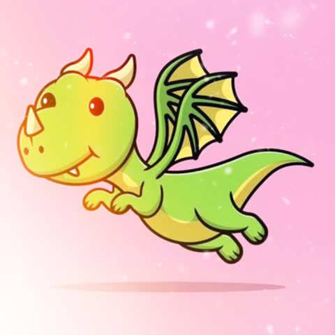 Cute Dragon Vector Animation Graphic