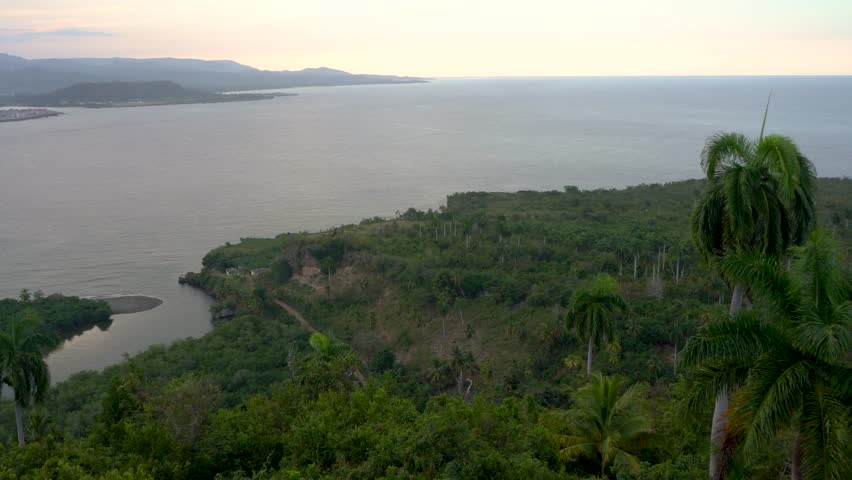 Aerial view of Baracoa Bay, Cuba