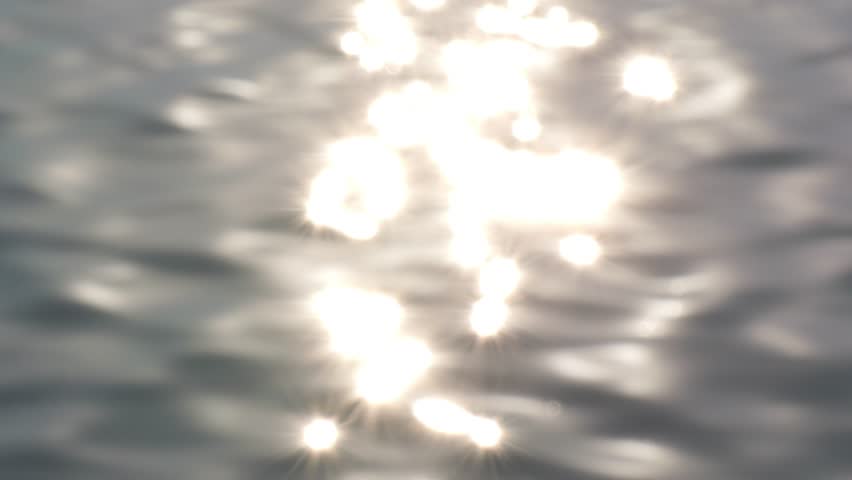 Smoky and white Bokeh sun glare reflected in water surface. flickering in water Abstract blurry out of focus bokeh. Bokeh sun glare reflected in water surface. Sunrays flickering in water stream.