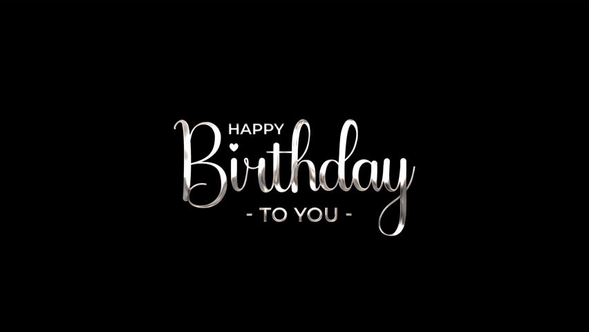 Happy birthday handwritten animated text in silver color with ink drop and particles. Great for giving birthday greetings. Easy to use in any video.