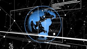 Animation of data processing and network of connections over globe. Global connections, computing and data processing concept digitally generated video. - Powered by Shutterstock - Get 15% off with code: PIKWIZARD15